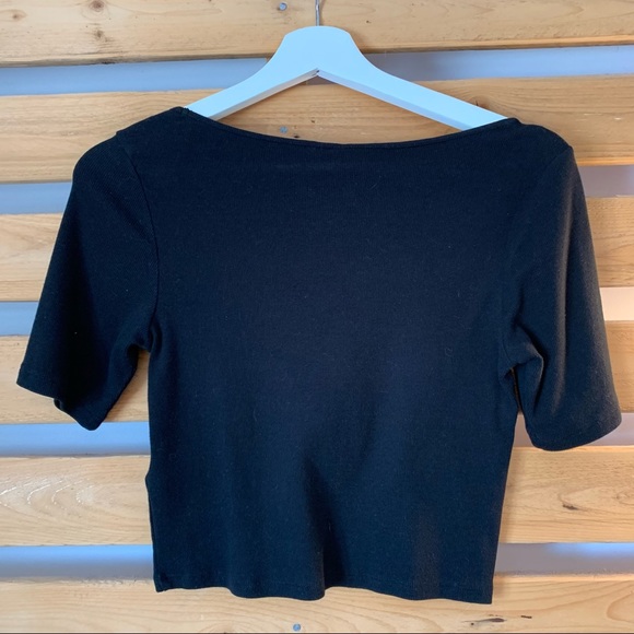 Black Crop Top - Picture 2 of 3